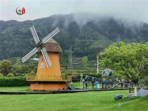 九江风车厂家荷兰风车景观七彩防腐木风车